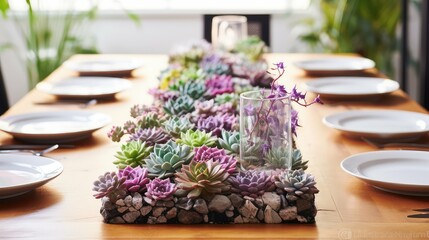 plants table with succulent