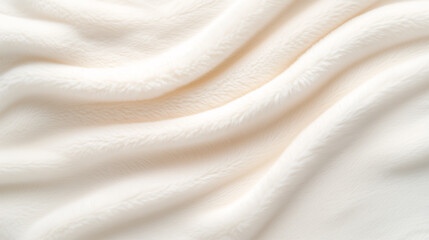 Close-up of a white cotton blanket, with a soft, cozy, and warm feel for a winter background	
