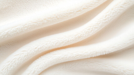 Close-up of a white cotton blanket, with a soft, cozy, and warm feel for a winter background	
