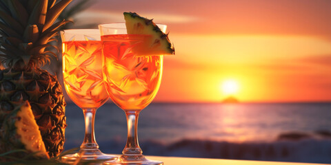 refreshing summer cocktail for the beach Generative AI