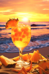 refreshing summer cocktail for the beach Generative AI
