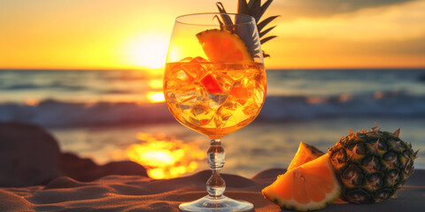 refreshing summer cocktail for the beach Generative AI