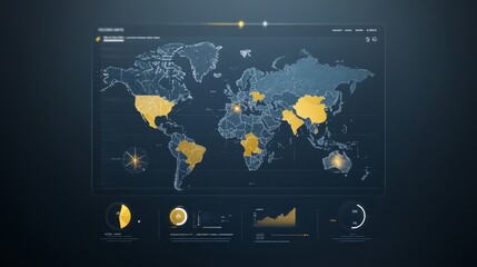 A professional logistics dashboard with holographic pie charts and bar graphs highlighting the percentage share of land, air, and sea transport, Sci-fi, Cool tones, Corporate aesthetic