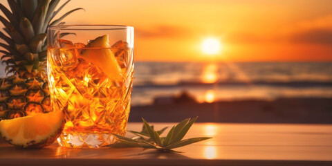 refreshing summer cocktail for the beach Generative AI