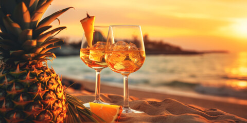 refreshing summer cocktail for the beach Generative AI