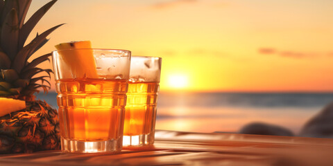 refreshing summer cocktail for the beach Generative AI