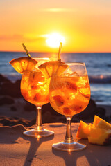 refreshing summer cocktail for the beach Generative AI