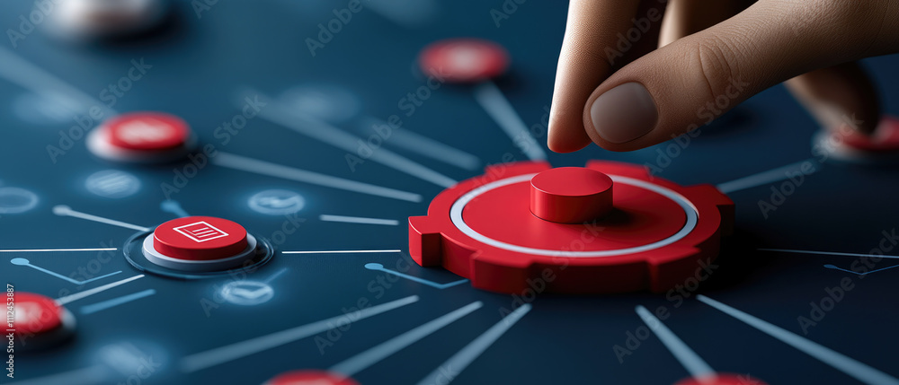 Poster optimizing digital strategies business environment data management technology close up innovative so