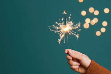 Celebratory sparkler display indoor setting festive atmosphere close-up view joyful moment captured for new year celebration