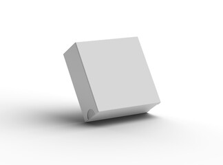 Rendered image of a square sliding drawer box on a light background
