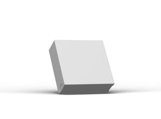 Rendered image of a square sliding drawer box on a light background