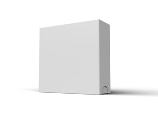 Rendered image of a square sliding drawer box on a light background