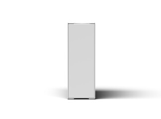 Rendered image of a square sliding drawer box on a light background