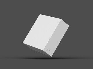 Rendered image of a square sliding drawer box on a dark background