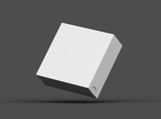 Rendered image of a square sliding drawer box on a dark background