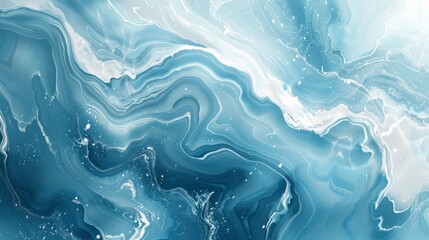 Fototapeta premium A rich blue marble texture with swirls of white and teal, forming an artistic, flowing background pattern