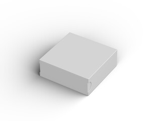 Rendered image of a square sliding drawer box on a light background