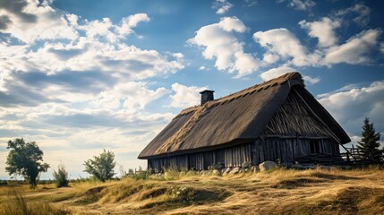 Obraz premium rustic house roof sky