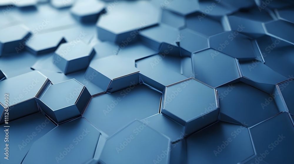 Poster abstract hexagonal blue geometric pattern design