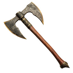 Double-Headed Axe Isolated on PNG Transparent Background