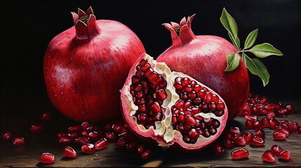 pomegranate on a table