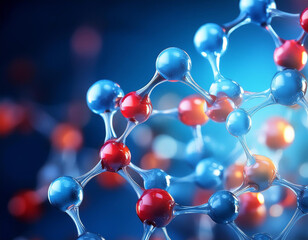 Obraz premium Close-Up of a Molecule Structure Representing Chemistry and Science