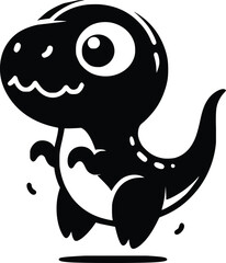 Black and White Illustration of Baby T-Rex