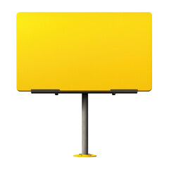 Fototapeta premium Blank Yellow Billboard Isolated on PNG Transparent Background