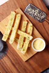 cheese parmesan cheddar french bread parsley creamy italian food photography background product art