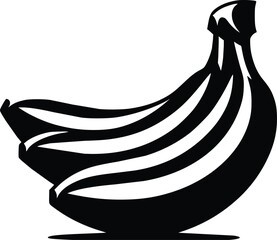 Black and White Illustration of a Banana