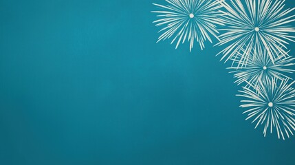 New Year Fireworks Illustration in Duotone Colors on Blue Background for Festive Celebrations and Holiday Designs