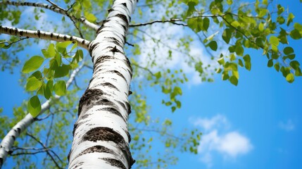 Fototapeta premium contrast birch tree bark