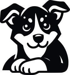 Black and White Illustration of a Beauceron