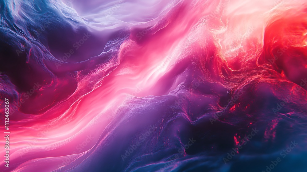 Poster fluid motion of vibrant abstract waves in colorful energetic display image