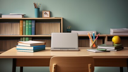 textbooks school desk top