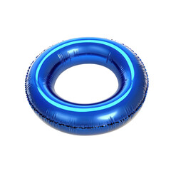 Blue Inflatable Ring Isolated on PNG Transparent Background