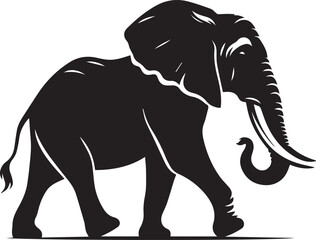 Fototapeta premium Elephant silhouette walking with a gentle swaying motion vector