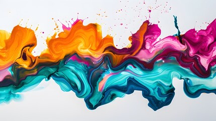 Obraz premium Abstract Fluid Acrylic Paint Swirls And Splats