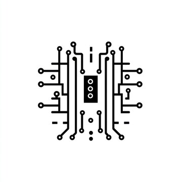 Abstract microchip circuit board illustration.