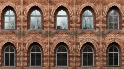 Fototapeta premium windows brick wall panoramic
