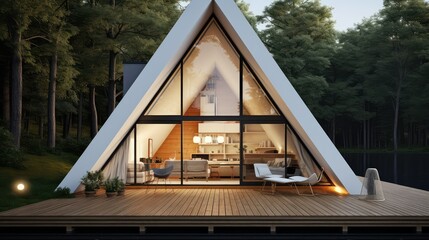 Fototapeta premium modern a-frame house