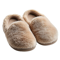 Cozy and soft plush slippers for comfort. transparent background