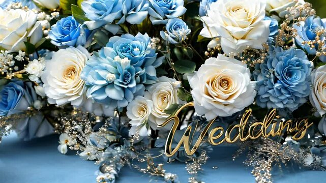 Wedding bliss: video narrative showcasing charm of wedding decor, paired with meaningful text, offering visual journey through lights, intimate atmosphere of bride and groom day.