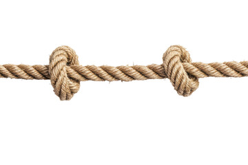 Fototapeta premium Rope with Knots Isolated on PNG Transparent Background