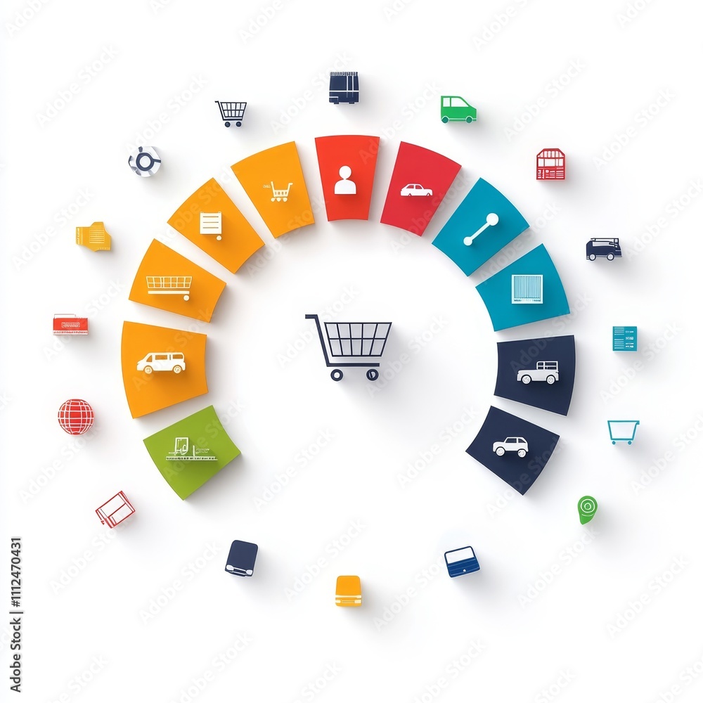 Poster a colorful circle with many different shapes and symbols