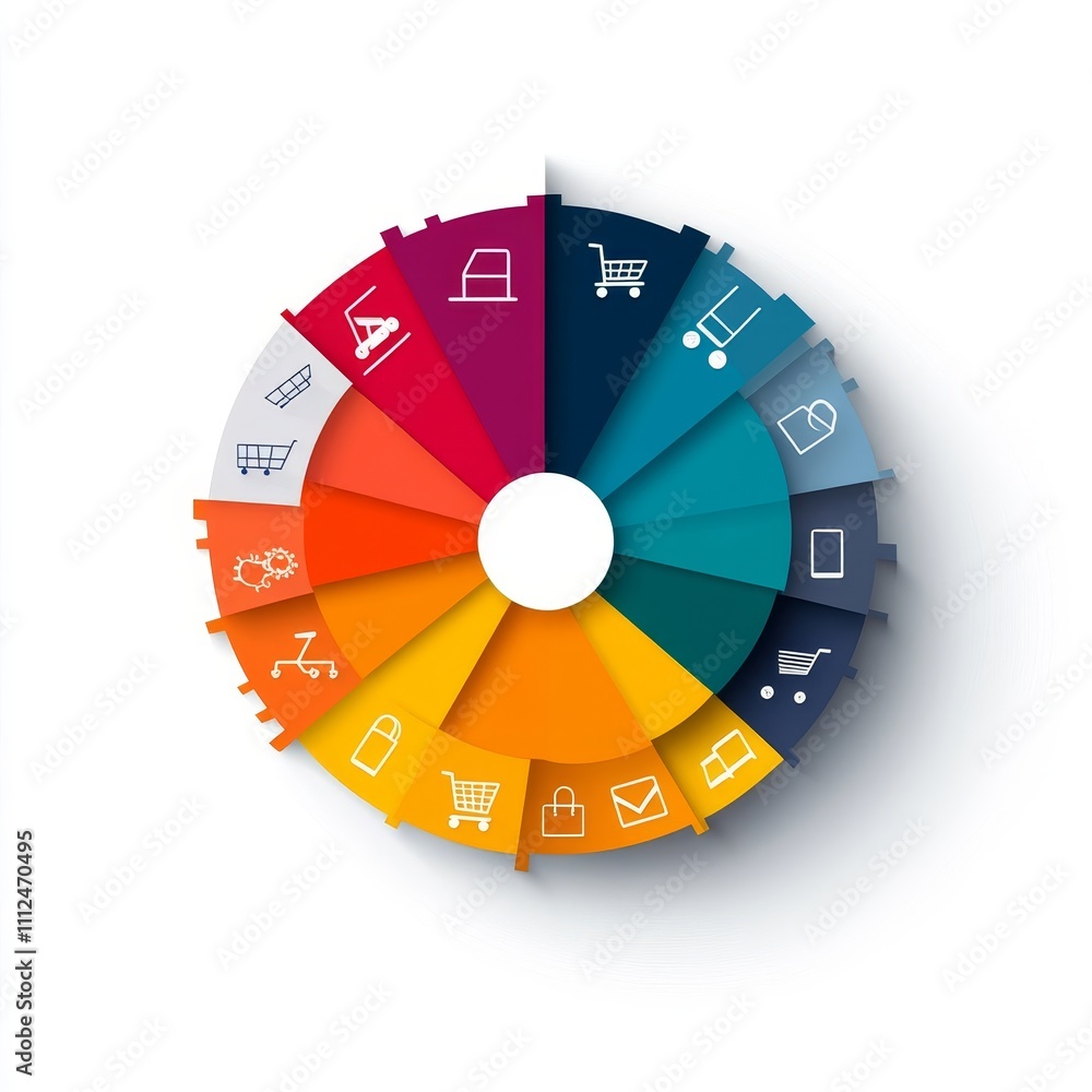 Poster a colorful circle with many different shapes and symbols