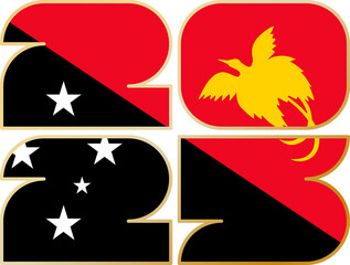 2025 with flag of Papua New Guinea