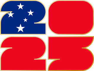 2025 with flag of Samoa