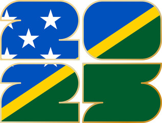 2025 with flag of Solomon Islands