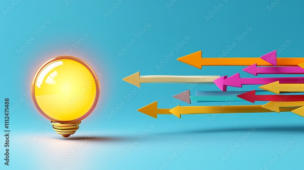 Aufkleber glowing orb with spiraling arrows symbolizing dynamic solutions and creative thinking